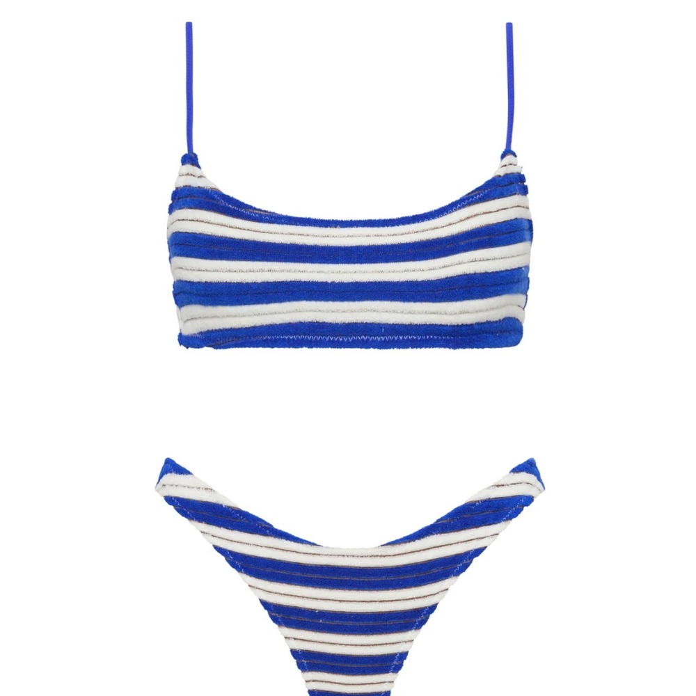 Triangl Swimwear Blue and White Striped Bikini